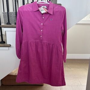 Vibrant Pink Collared Dress with Logo